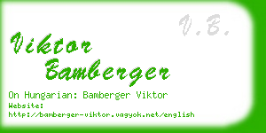 viktor bamberger business card